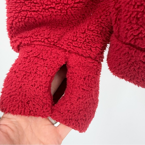 Athleta Girl Red Fleece Sherpa Zip Coat Jacket XXL 16 - Picture 2 of 7